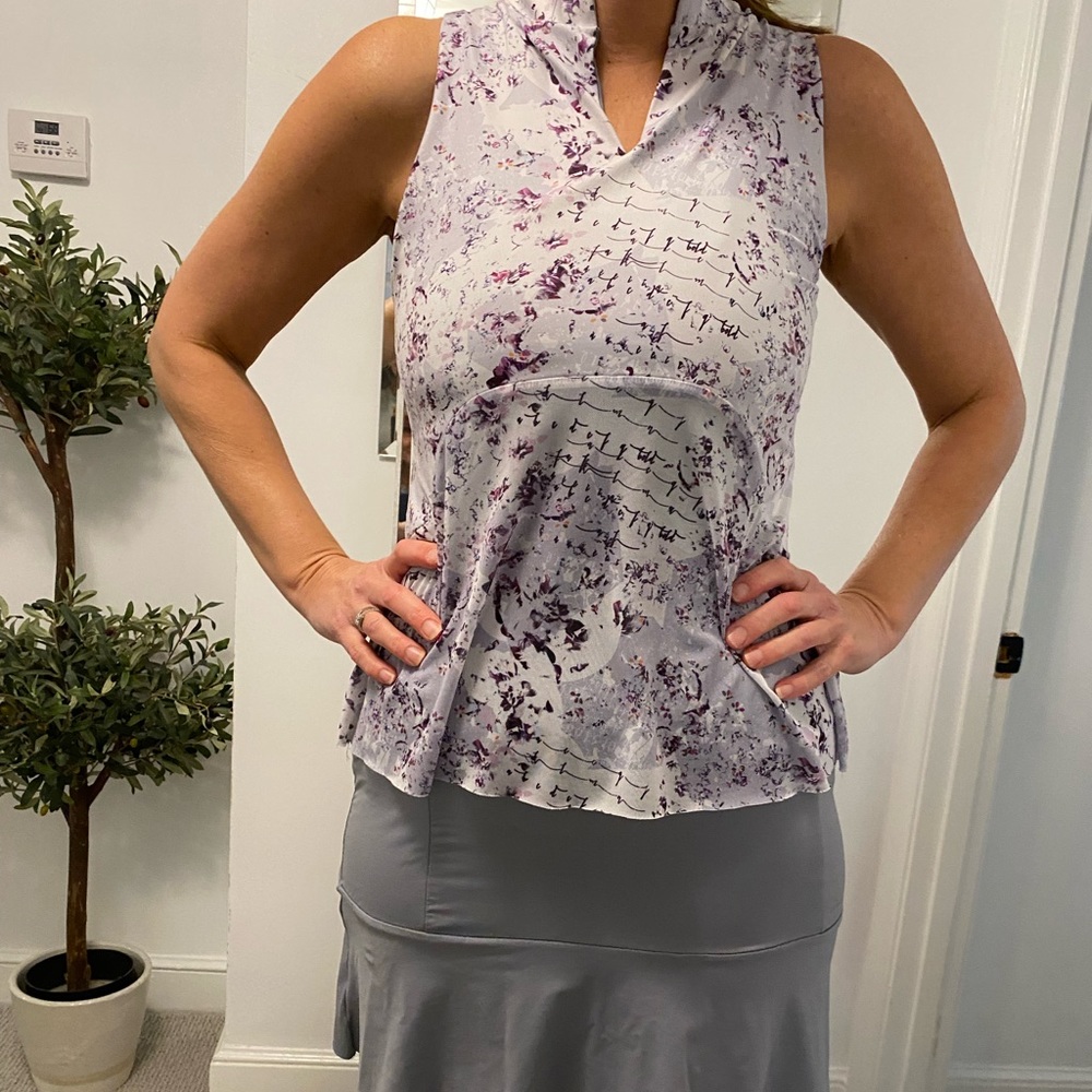 Denise Cronwall golf dress gray and purple Large